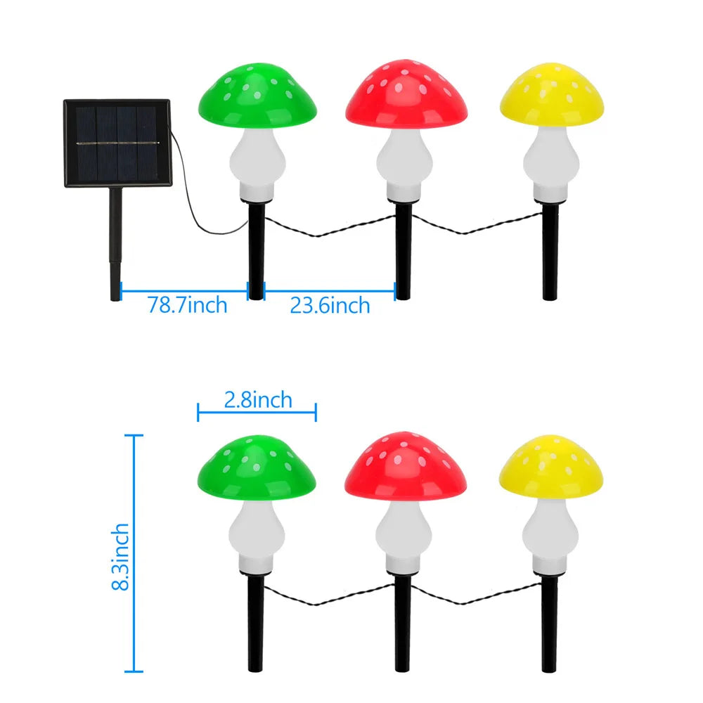 PixiePort – Solar garden lamp in colorful mushroom design for magical lighting in the garden