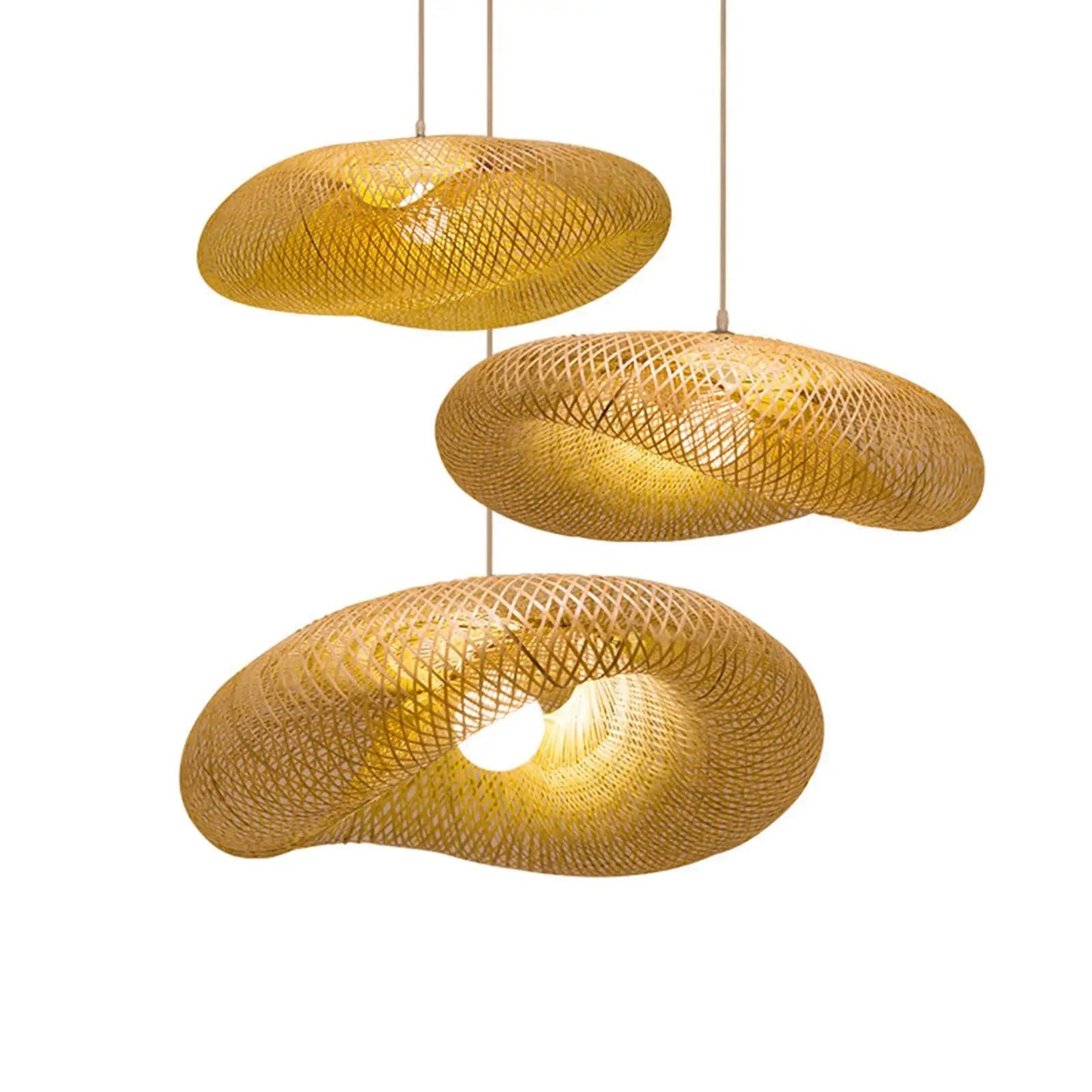 Bambora - Vintage Bamboo Pendant Light with Energy-Saving LED Lights