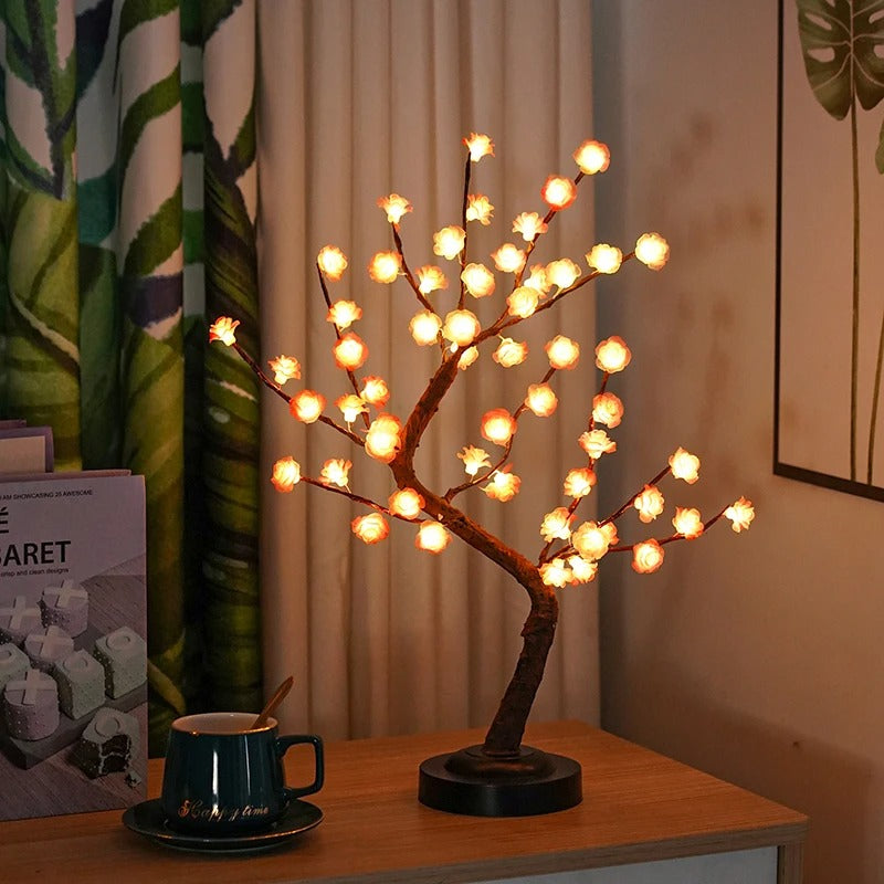Bonsai-Lampe Rosa – LED Tischlampe für stimmungsvolle Dekoration