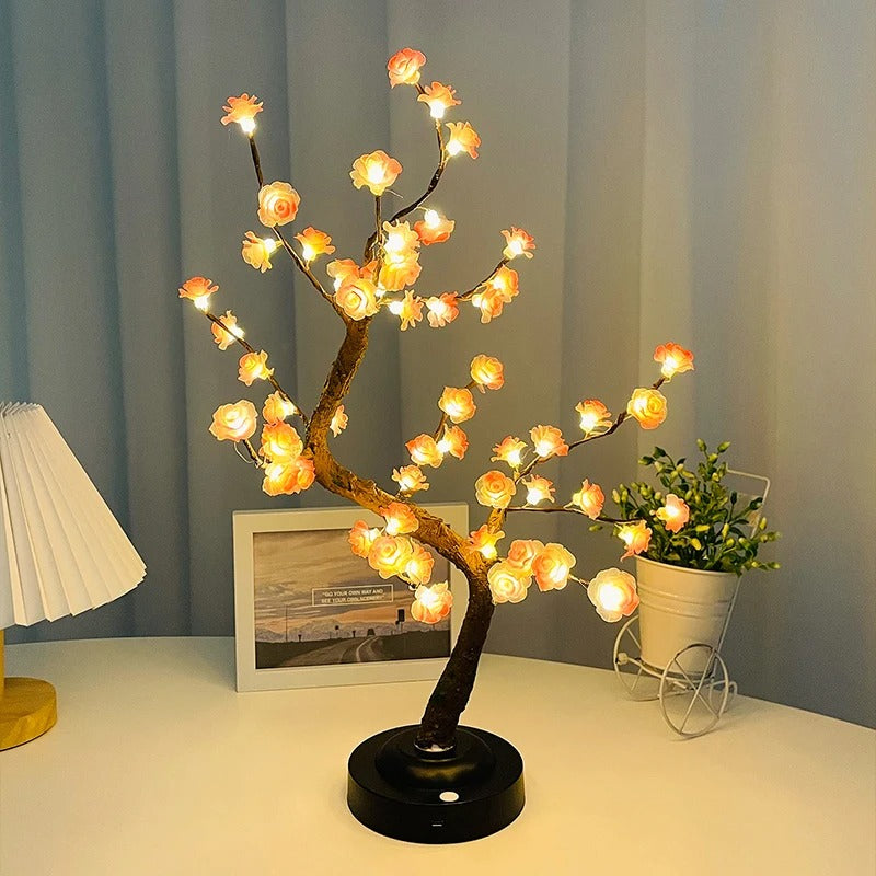 Bonsai-Lampe Rosa – LED Tischlampe für stimmungsvolle Dekoration