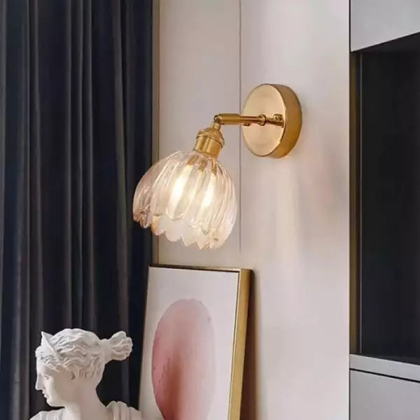 Rita – Wall lamp with glass tulip knob for vintage chic