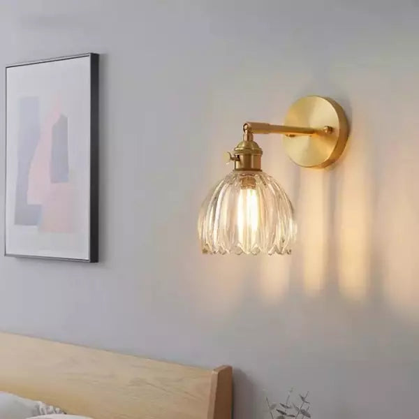 Rita – Wall lamp with glass tulip knob for vintage chic