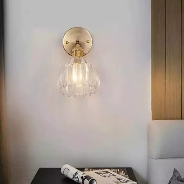 Rita – Wall lamp with glass tulip knob for vintage chic